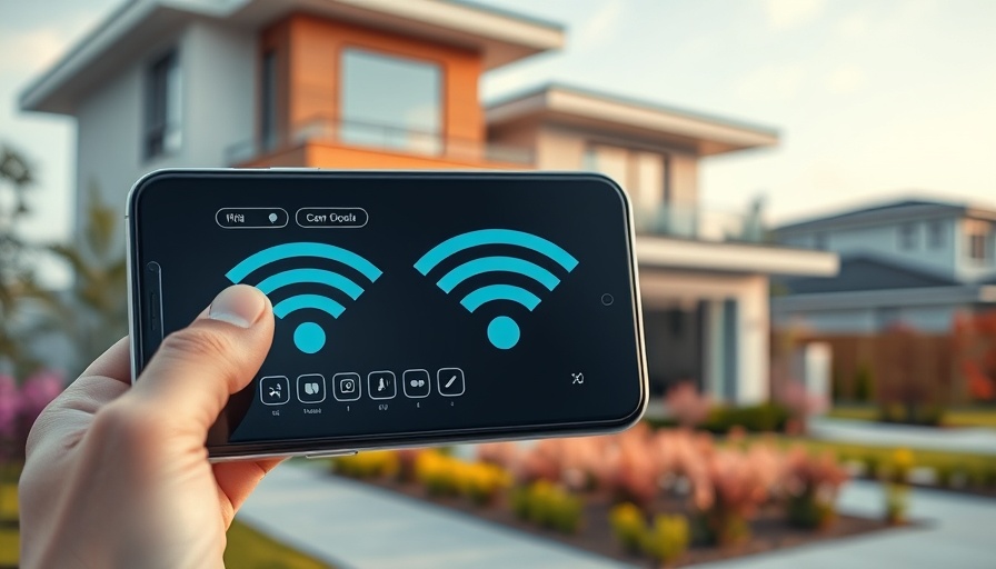 Smart & Connected homes: Smartphone controlling modern house.