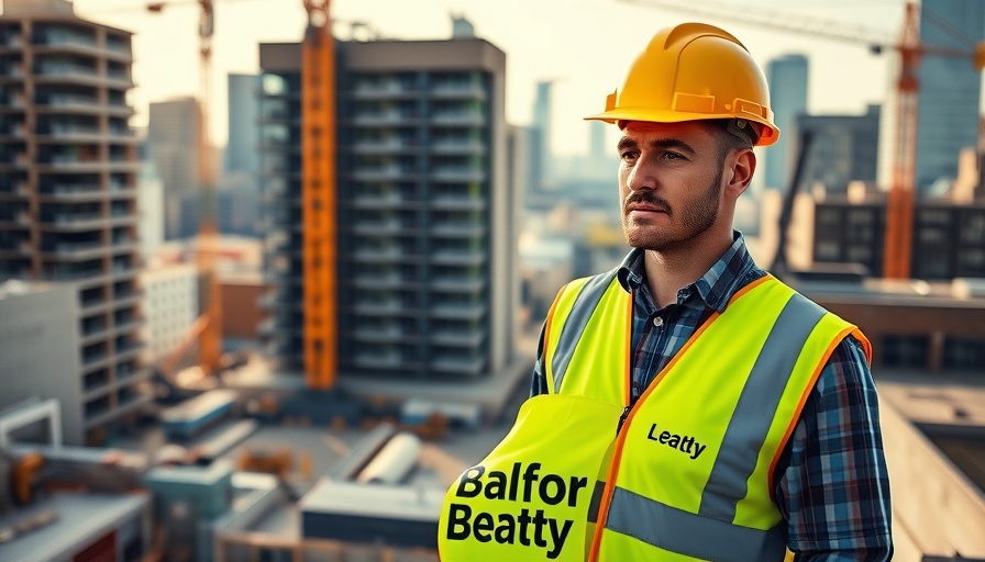 Balfour Beatty worker views construction site, aiming for margin target