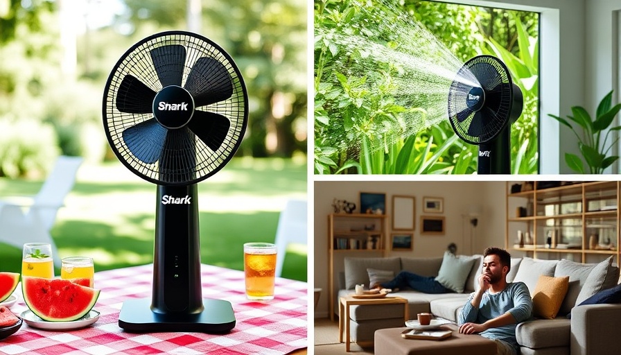 Shark FlexBreeze fan collage showcasing versatility in different settings.
