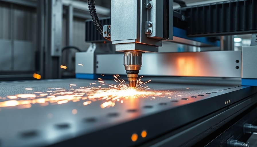 Advanced CNC laser technology machine in operation, precise cutting.