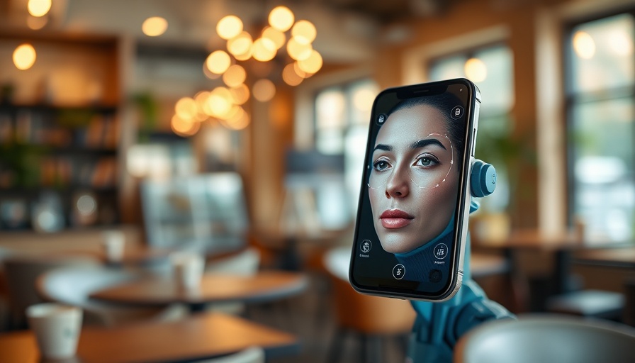 AI smartphone in use with facial recognition feature.