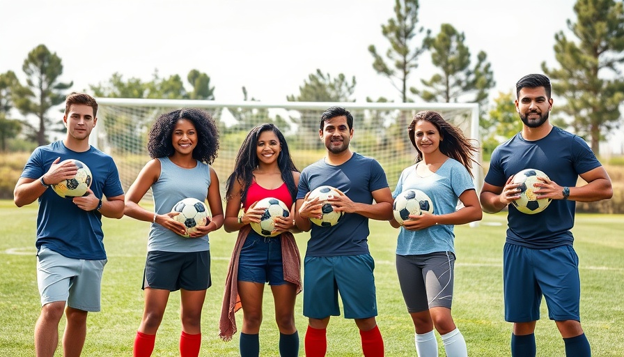 Team on a sports field showcasing investment in wearable technology.