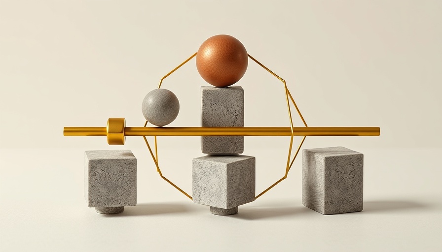 Modern geometric sculpture balancing shapes represents Key Risk Indicators in Risk Management.