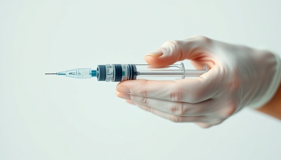 Close-up of hands holding a medical injection device.
