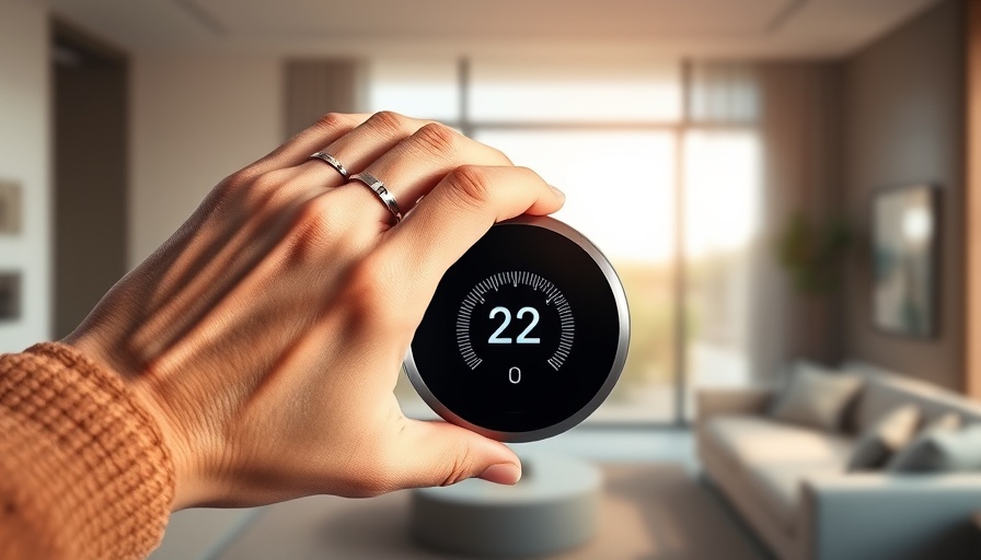 Hand adjusting smart thermostat in modern home, cut heating bill this winter.