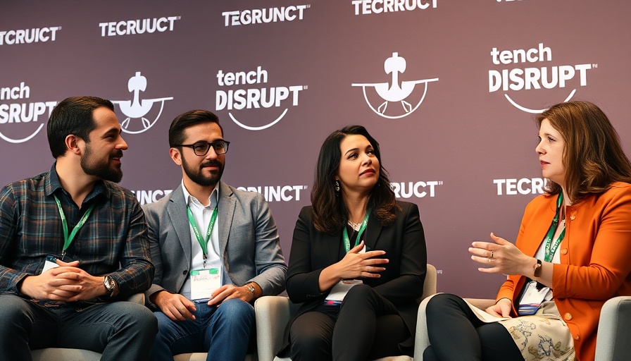 Tech professionals discussing at a conference panel, space economy insights.