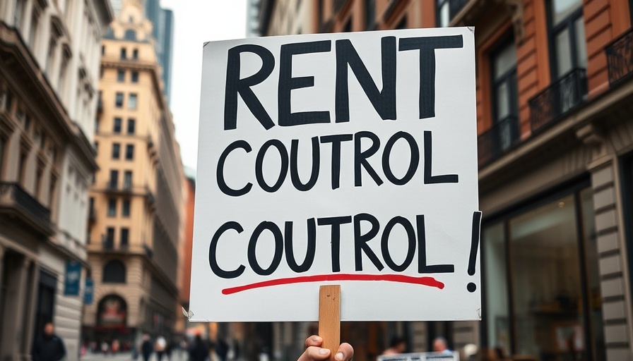 Protest sign for rent controls in London Rent Market.