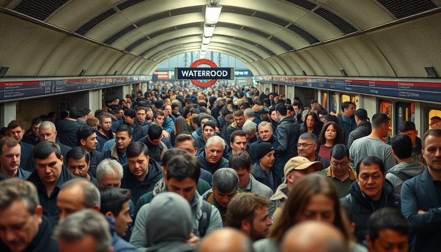 Crowded Waterloo Station during London Tube strike.
