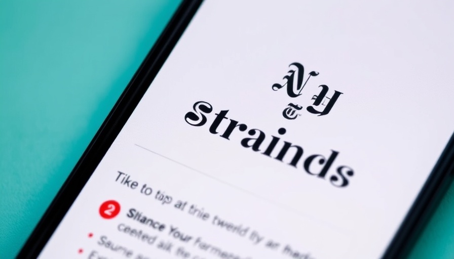 Smartphone displaying NYT Strands puzzle interface in beta mode.