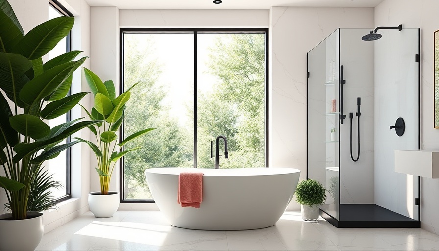 Elegant bathroom with freestanding tub and bath runner.