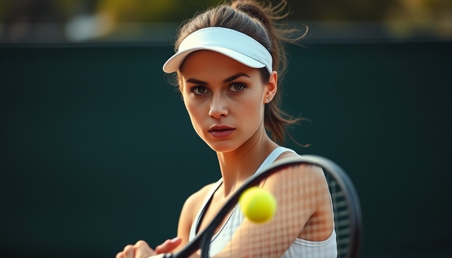 Tennis player in action preparing to serve on court.
