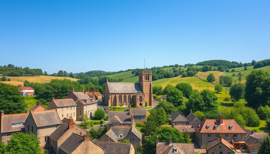Idyllic English village scenery depicting historic charm