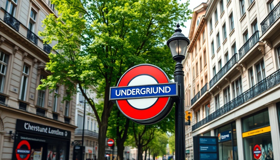 Classic London Underground sign near historical building, hidden part of the London Underground.