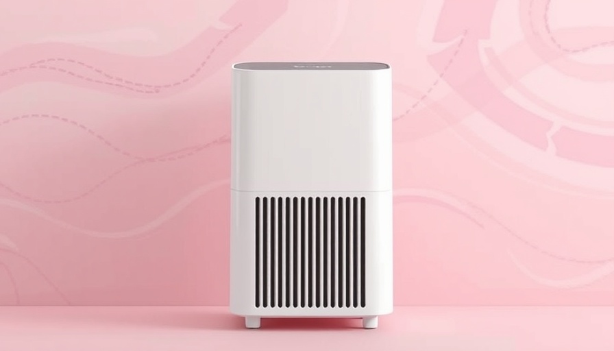 Meaco Arete Two dehumidifier on abstract pink background