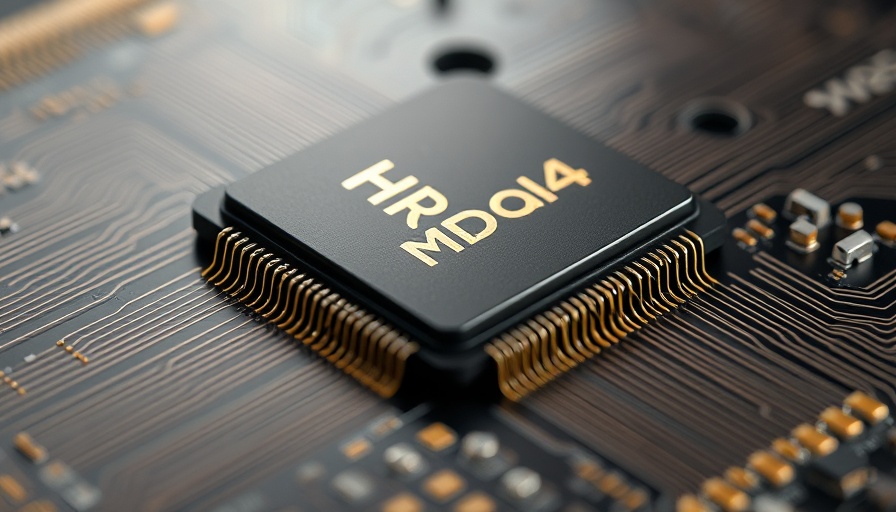 Micron HBM4 memory technology chip with golden circuitry.