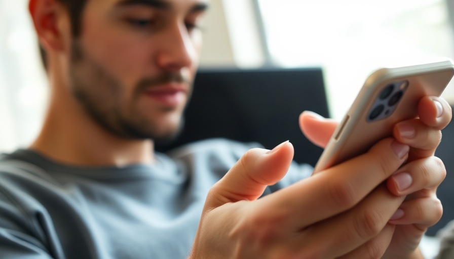Person searching on smartphone with laptop open, Search for Property Owners First.