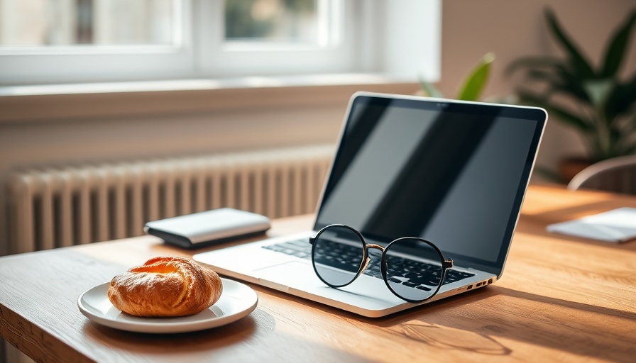 Cozy workspace with laptop and pastry, highlighting AI-built apps earning.