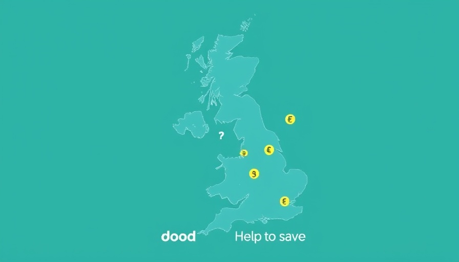 Help to Save scheme graphic with UK map and currency symbols