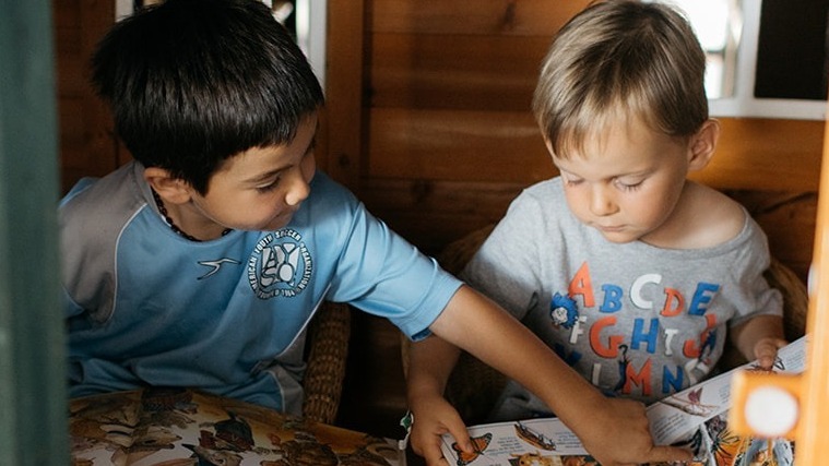 Malama Montessori Boys Reading