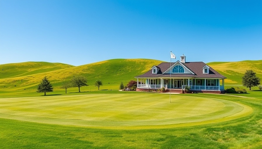 Hammond Golf Course Opening showcases clubhouse and flag.