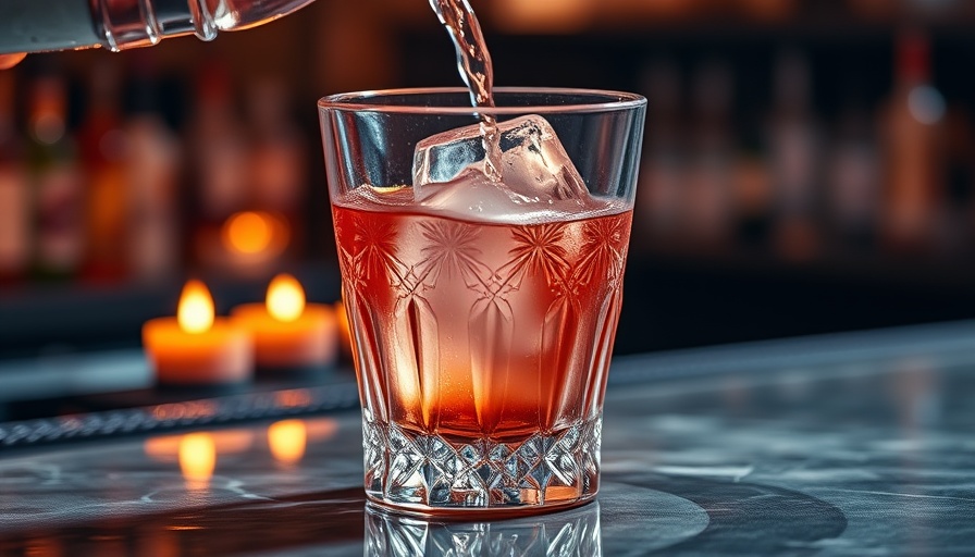 Crystal cocktail pouring at Fort Wayne bar with warm ambiance.