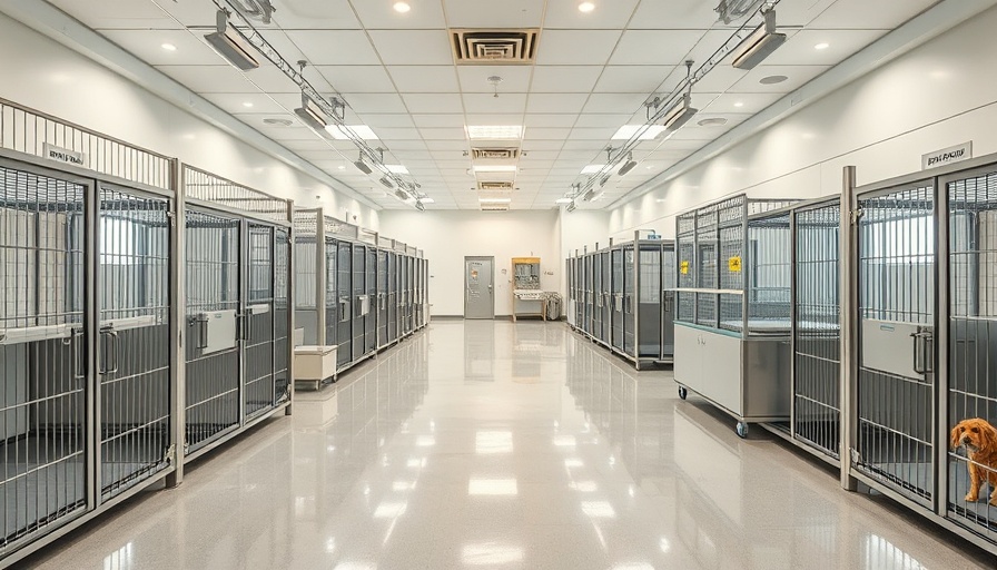 Inside shelter medicine center of excellence, bright and clean.