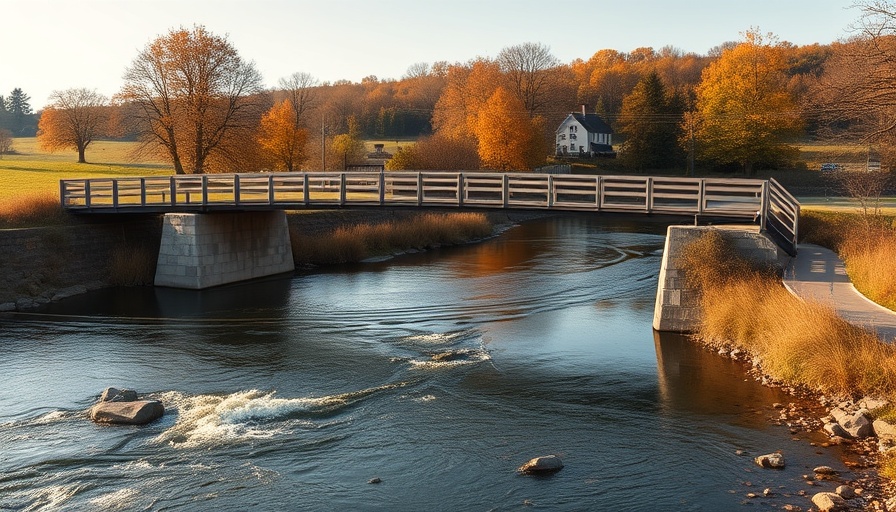 Johnson County bridge maintenance tax scenic bridge image in autumn.