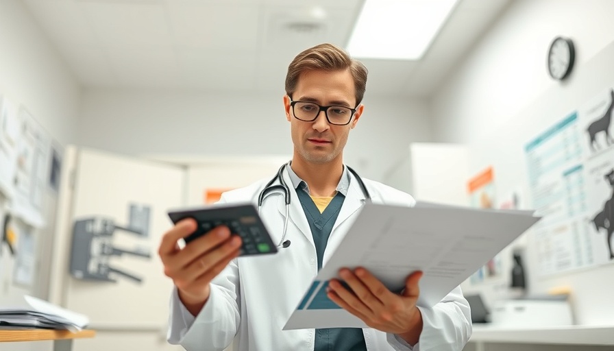 Calculating veterinary bills at a clinic.