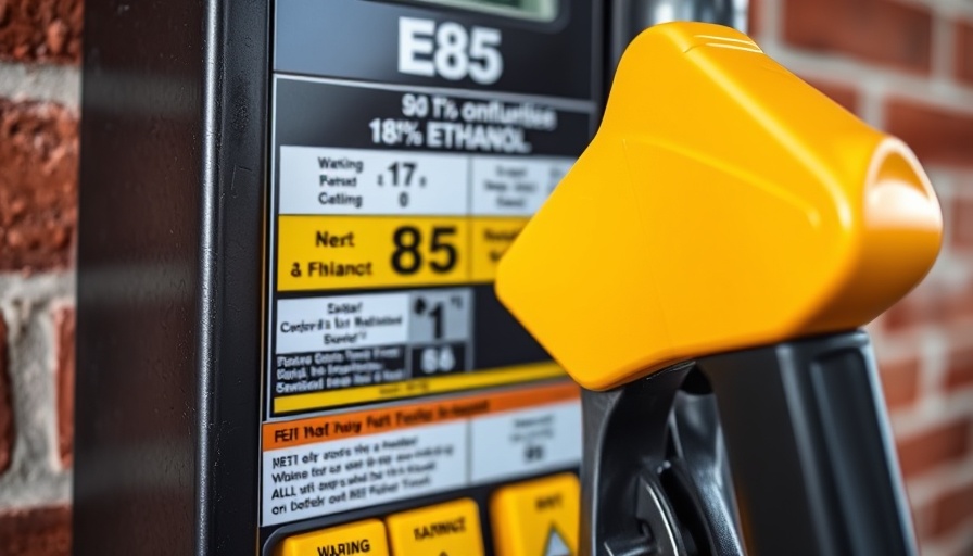 Detailed view of E85 fuel pump, higher-ethanol fuel Indiana.
