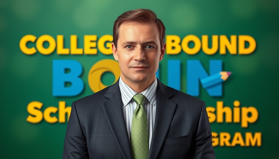 Hammond College Bound Scholarship Deadline announcement with professional man