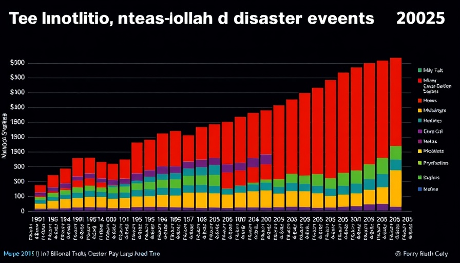 Graph showing climate change impact on US disaster events
