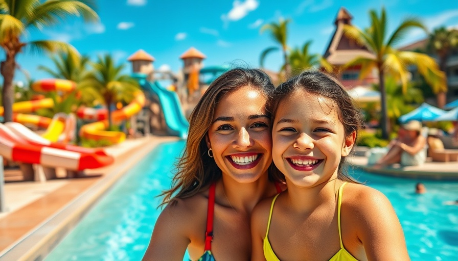 Smiling mother and daughter at Caribbean resort, best family all-inclusive under $1,000.