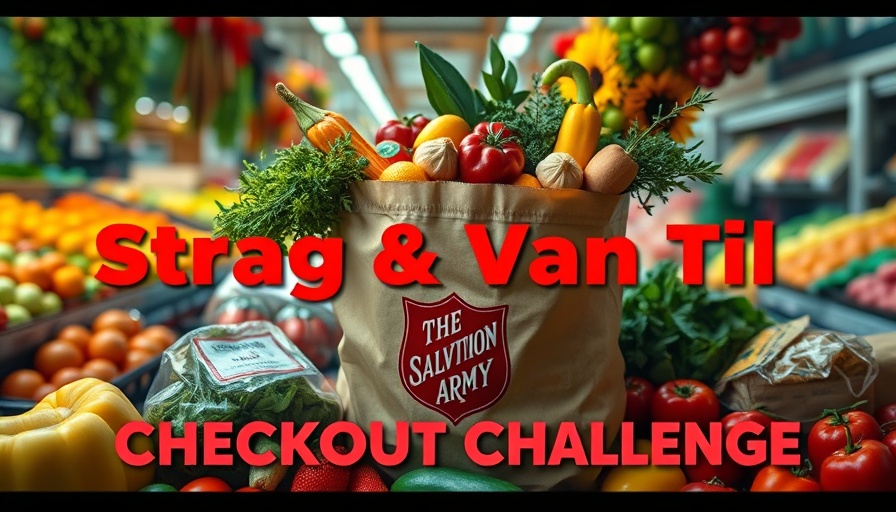 Gary Disability Services: Grocery challenge graphic with colorful food items.
