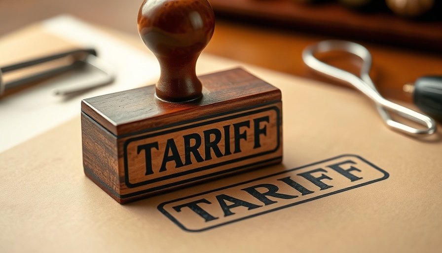 Indiana Business News concept with tariff stamp on document.