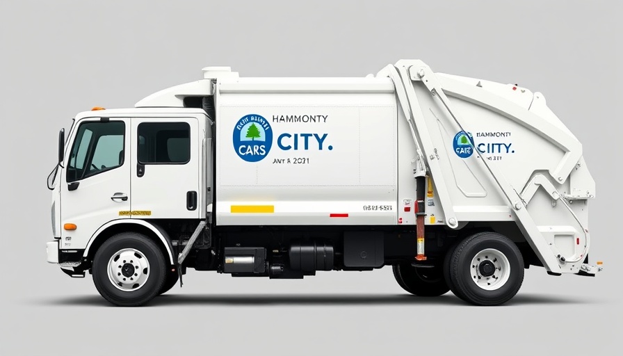 Hammond garbage truck with city logo for pickup schedule.
