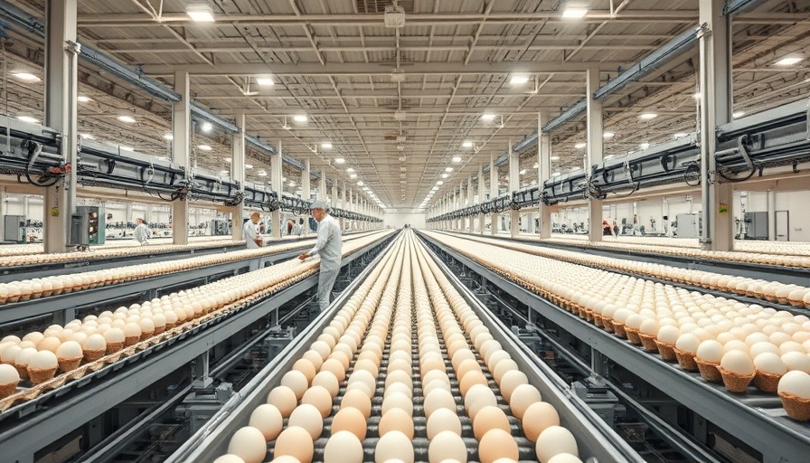 Modern egg production facility with automated systems.
