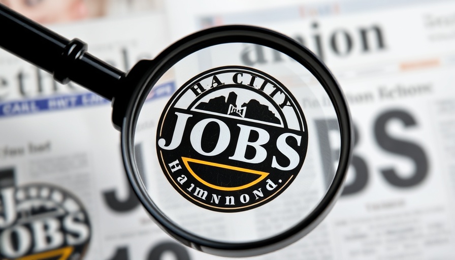 City of Hammond logo and 'JOBS' text on newspaper for Hammond Code Enforcement Commissioner job.