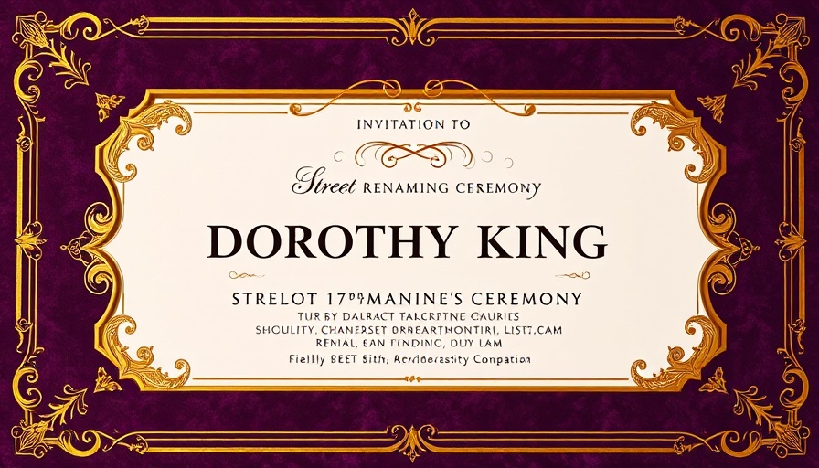 Gary Dorothy King honorary street renaming ceremony invitation.