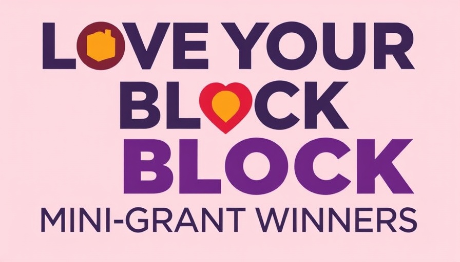 Love Your Block Mini-Grant Program Gary winners announcement graphic.