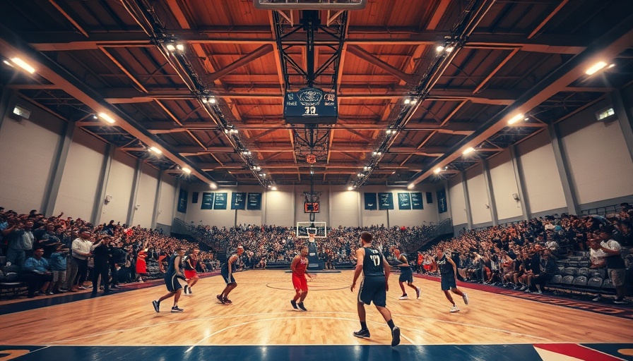 Indoor basketball game at sports complex in Indiana