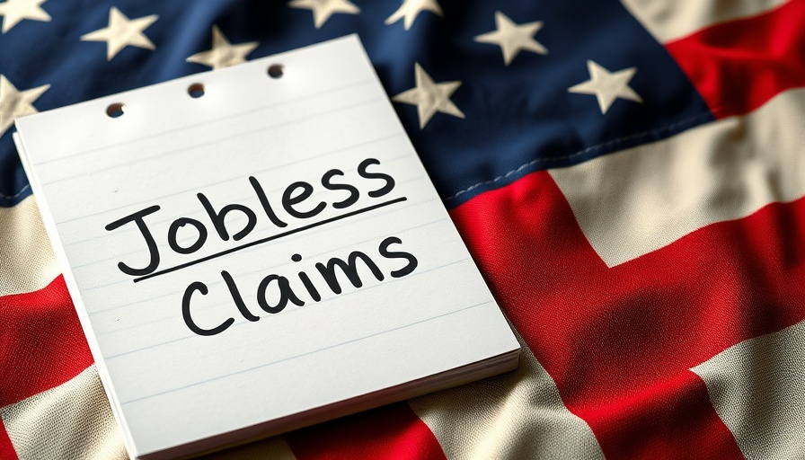 Jobless Claims notepad on American flag background signifying Indiana jobless claims surge.