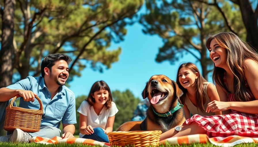 Pet-friendly summer outings with family and dog in the park.