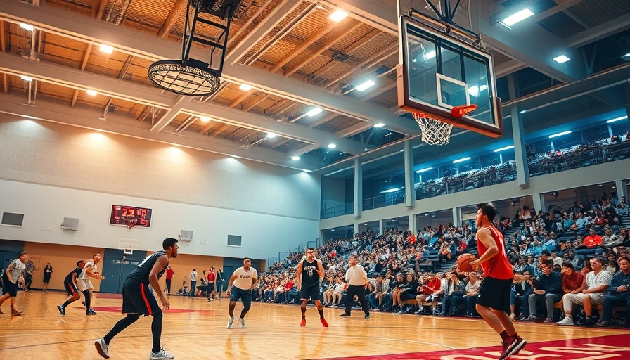 Basketball game at sports complex development in Indiana