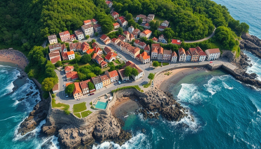 Aerial view of charming Carmel coastal town related to rental cap ordinance