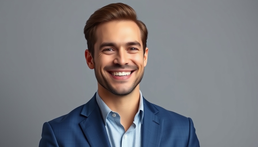 Charismatic businessman in a blue suit smiling, Hallador Energy CFO appointment
