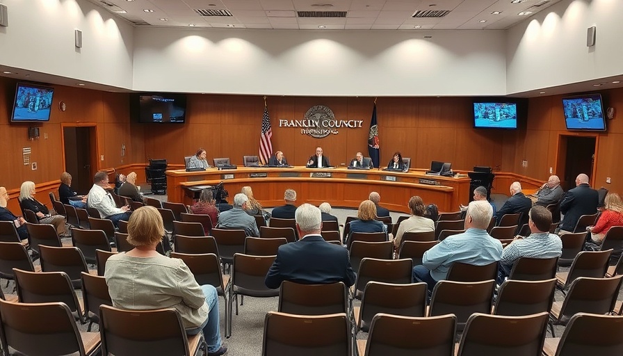 Franklin Indiana city council meeting discussing local governance changes.