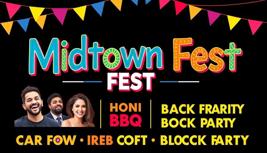 Midtown Fest Gary Indiana poster with event details and artist images.
