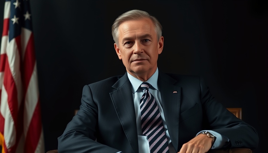 Professional portrait of a distinguished gentleman in front of an American flag.