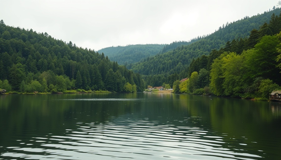 Peaceful lake scene with lush greenery, part of the Salamonie Corridor Project Huntington County.