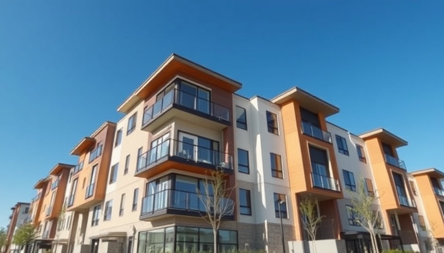 Chase Point housing development in Columbus, modern architecture with blue sky.